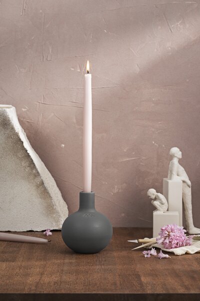 Kähler Design Svícen Globo Grey - 15 cm KD139