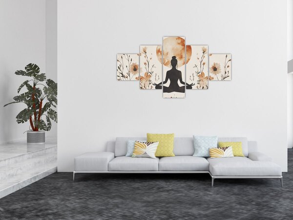 Obraz - Oranžová jóga (125x70 cm)