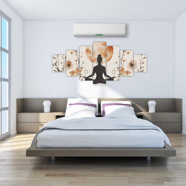 Obraz - Oranžová jóga (210x100 cm)