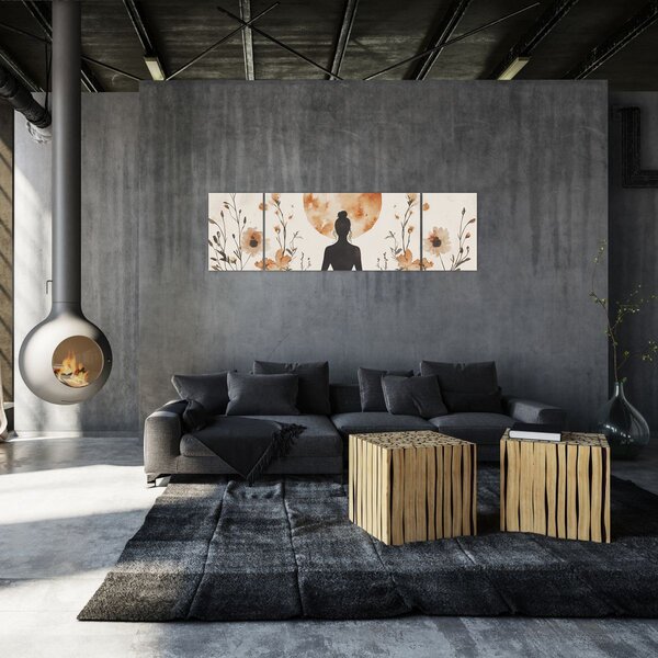Obraz - Oranžová jóga (170x50 cm)
