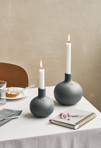 Kähler Design Svícen Globo Grey - 15 cm KD139