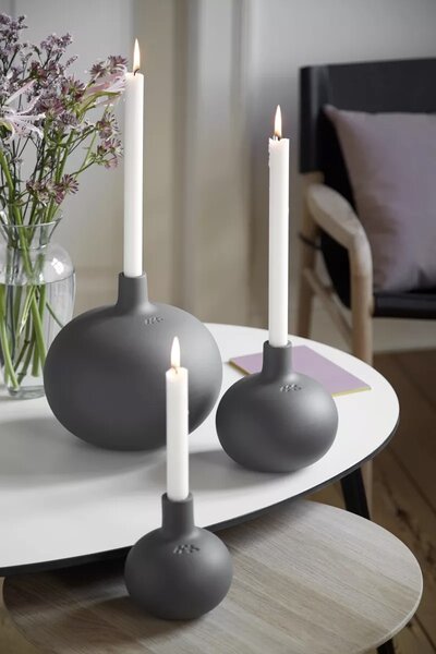 Kähler Design Svícen Globo Grey - 15 cm KD139