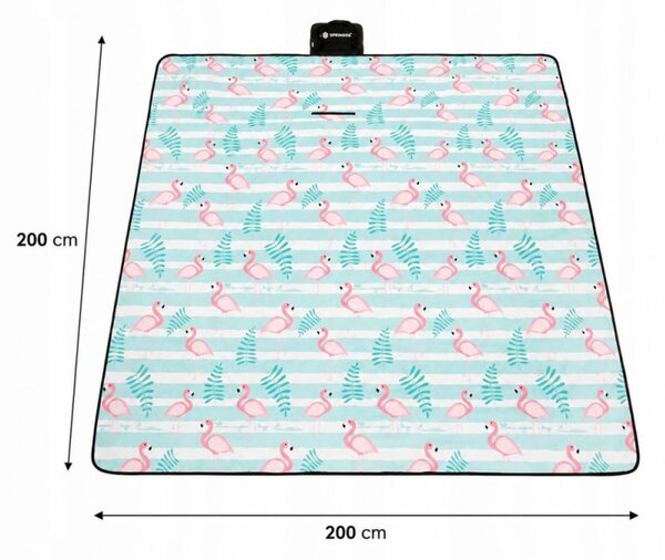 Pikniková deka 200x200 cm SPRINGOS PM016 plameňáci