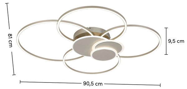 STROPNÍ LED SVÍTIDLO, 90,5/81/9,5 cm Novel - Stropní svítidla