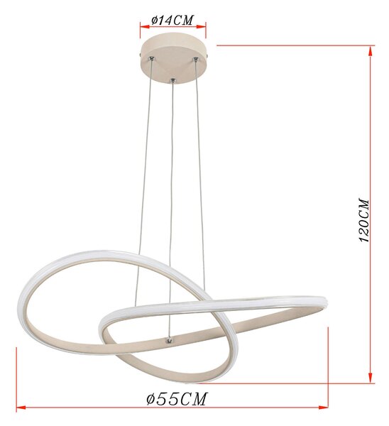 ZÁVĚSNÉ LED SVÍTIDLO, 55/120 cm Novel - Závěsná LED svítidla