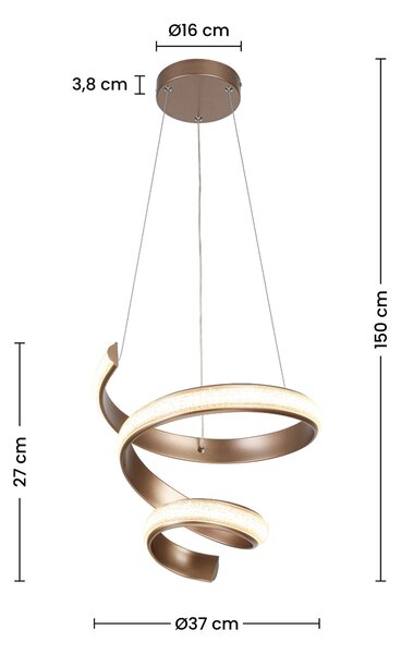 ZÁVĚSNÉ LED SVÍTIDLO, 37/150 cm Novel - Závěsná LED svítidla