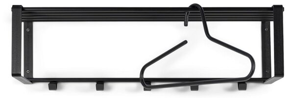 Černý kovový nástěnný věšák s poličkou 70 cm Rex – Spinder Design