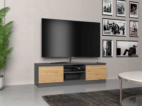 TP Living TV stolek Malwa 120 cm antracit/dub artisan