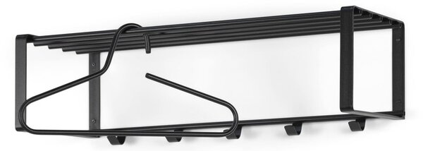 Černý kovový nástěnný věšák s poličkou 70 cm Rex – Spinder Design