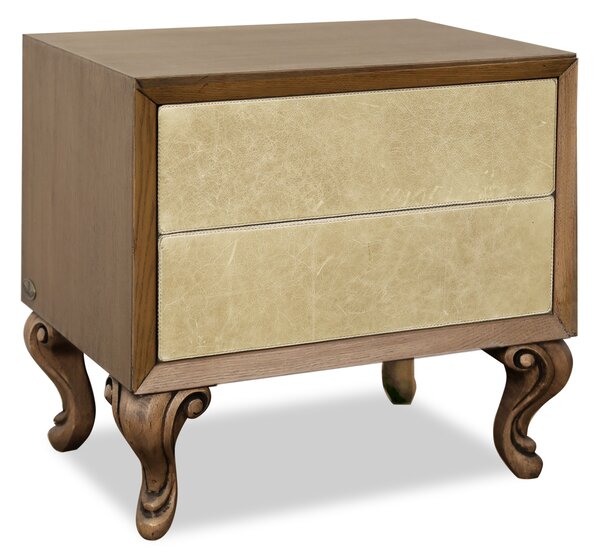 IBA Luxusní noční stolek Veneto Potah: Kůže, Odstín dřeva: Buk