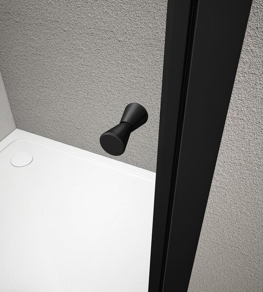 Čtvercový sprchový kout AGGA BLACK 800x800 mm, čiré sklo
