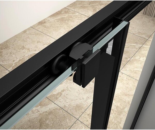 Čtvercový sprchový kout AGGA BLACK 800x800 mm, čiré sklo