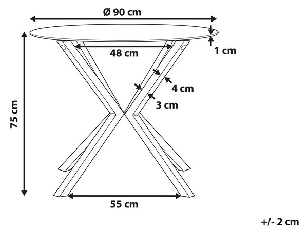 Jídelní stůl ALTURA Průhledná 90 cm 90 cm