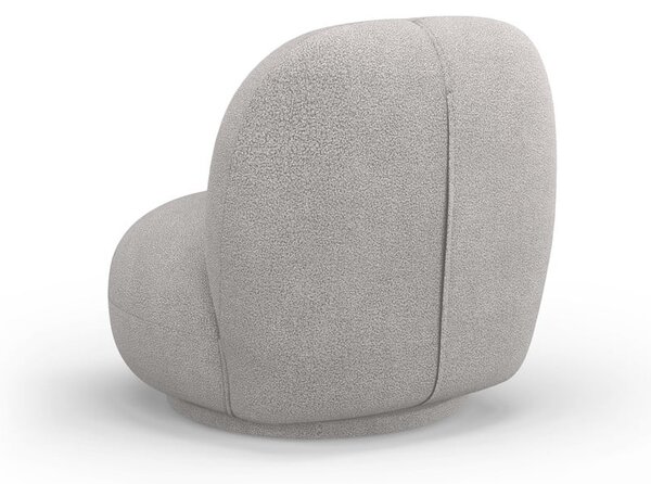 Světle šedé křeslo z textilie bouclé Chuck – Micadoni Home