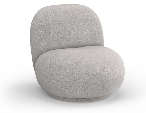 Světle šedé křeslo z textilie bouclé Chuck – Micadoni Home