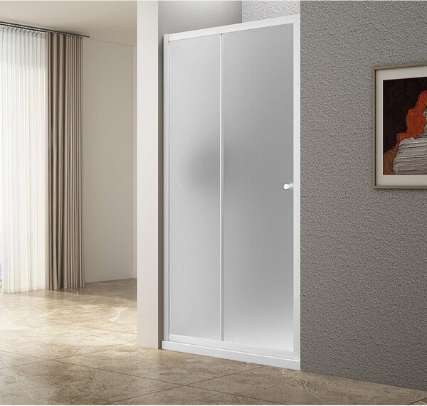 Posuvné sprchové dveře UGGA 1100 mm, cihlové sklo, bílé
