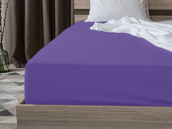 Jersey prostěradlo EXCLUSIVE tmavě fialové 140 x 200 cm
