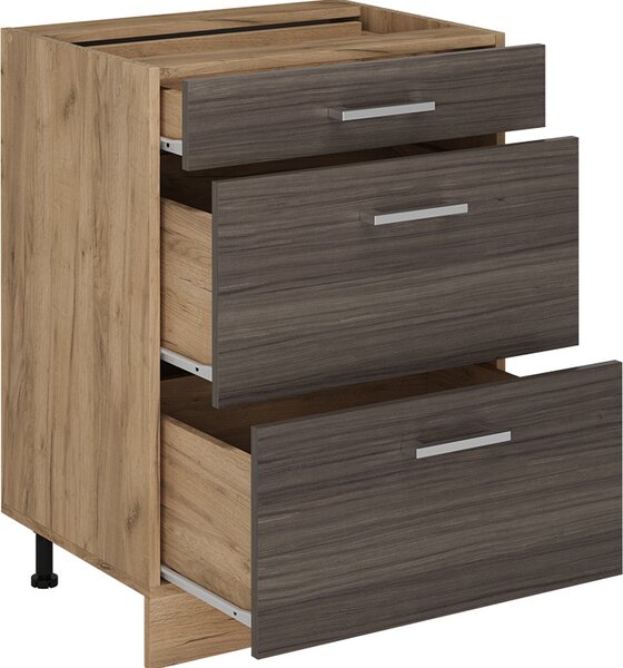 Spodní skříňka kuchyňské linky Vicco R-Line Ušlechtilá šedá 60 cm se zásuvkami, bez pracovní desky, Model 53564
