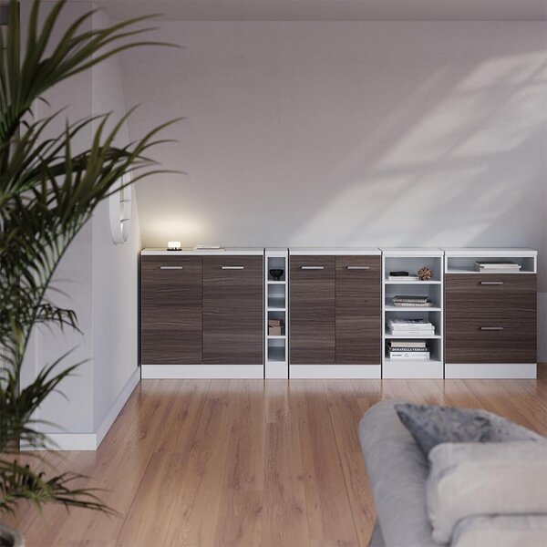 Kuchyňská skříňka pod šikmou střechu Vicco R-Line Ušlechtilá šedá 120 cm Sada 2 korpusů skříně hloubka 60 cm, Model 60095