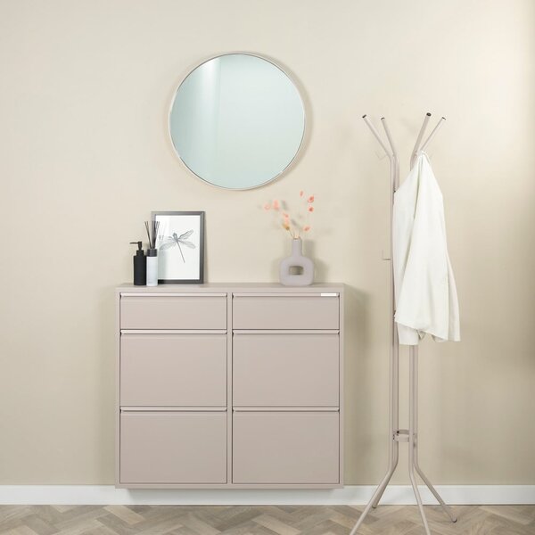 Taupe kovový výklopný botník 98x86x15 cm Billy – Spinder Design