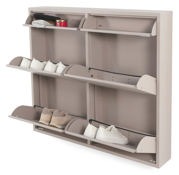 Taupe kovový výklopný botník 98x86x15 cm Billy – Spinder Design