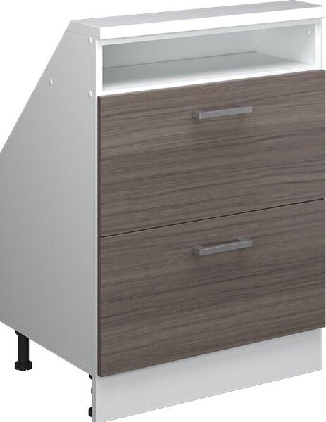 Kuchyňská skříňka pod šikmou střechu Vicco R-Line Ušlechtilá šedá 60 cm se 2 zásuvkami, Model 58239