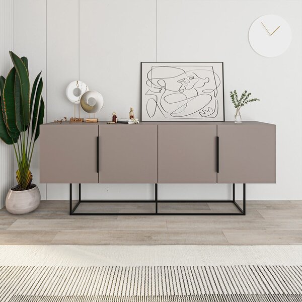 Šedo-béžová nízká komoda 200x80 cm Titan – Marckeric
