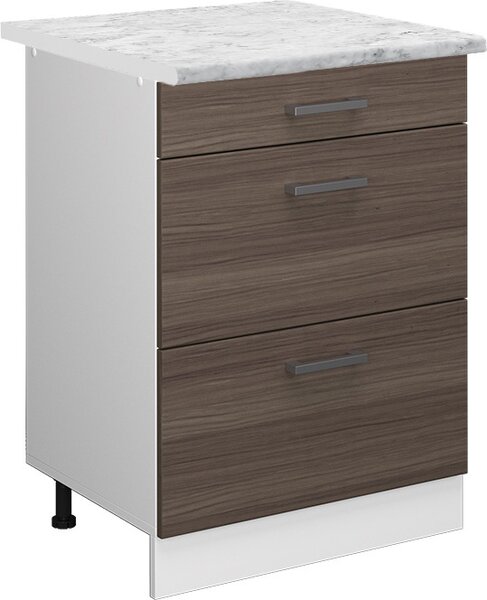 Spodní skříňka kuchyňské linky Vicco R-Line Ušlechtilá šedá 60 cm se zásuvkami a pracovní deskou, Model 37725