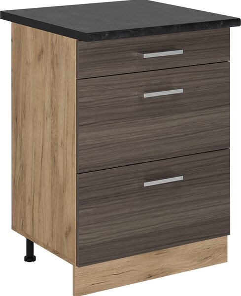 Spodní skříňka kuchyňské linky Vicco R-Line Ušlechtilá šedá 60 cm se zásuvkami, PD Antracit, Model 53975