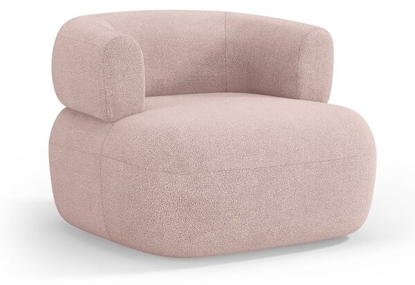 Světle růžové křeslo z textilie bouclé Jenny – Micadoni Home