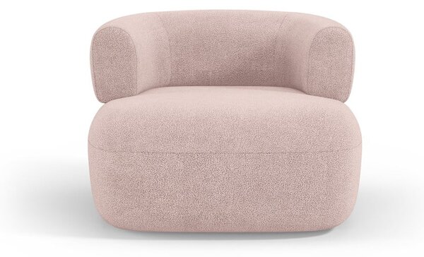 Světle růžové křeslo z textilie bouclé Jenny – Micadoni Home