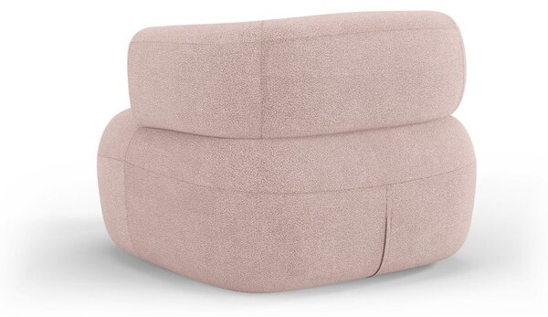 Světle růžové křeslo z textilie bouclé Jenny – Micadoni Home
