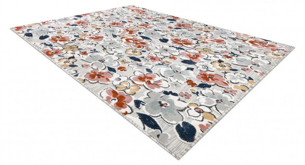 Dywany Łuszczów Kusový koberec Botanic 65239 flowers grey – na ven i na doma - 78x150 cm