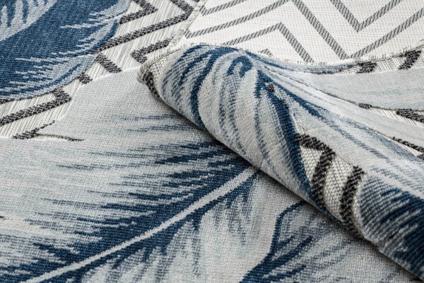 Dywany Łuszczów, Kusový koberec Botanic 65242 Feathers grey – na ven i na doma, 117x170, modrá, chodba / předsíň