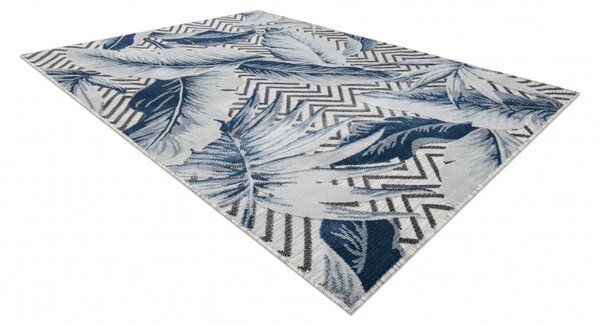 Dywany Łuszczów, Kusový koberec Botanic 65242 Feathers grey – na ven i na doma, 117x170, modrá, chodba / předsíň