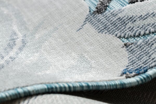 Dywany Łuszczów, Kusový koberec Botanic 65242 Feathers aqua – na ven i na doma, 78x150, modrá, chodba / předsíň