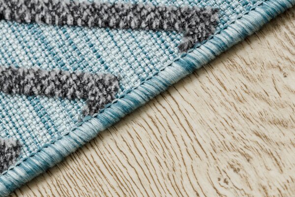 Dywany Łuszczów, Kusový koberec Botanic 65242 Feathers aqua – na ven i na doma, 78x150, modrá, chodba / předsíň