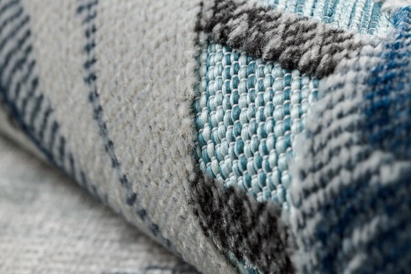 Dywany Łuszczów, Kusový koberec Botanic 65242 Feathers aqua – na ven i na doma, 78x150, modrá, chodba / předsíň