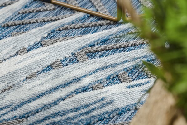 Dywany Łuszczów, Kusový koberec Botanic 65242 Feathers navy – na ven i na doma, 117x170, modrá, chodba / předsíň