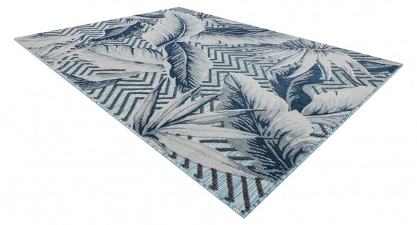 Dywany Łuszczów, Kusový koberec Botanic 65242 Feathers aqua – na ven i na doma, 78x150, modrá, chodba / předsíň