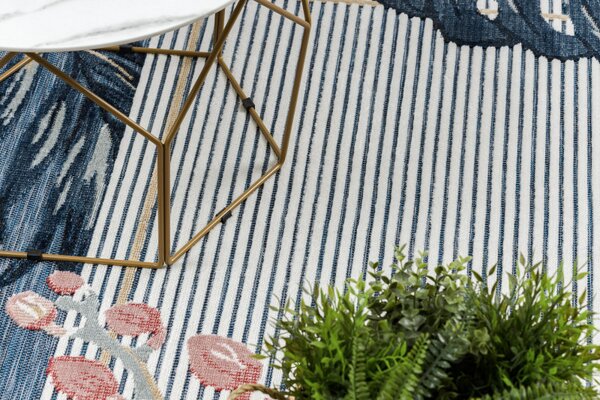 Dywany Łuszczów, Kusový koberec Botanic 65240 Flamingo navy – na ven i na doma, 117x170, modrá, chodba / předsíň