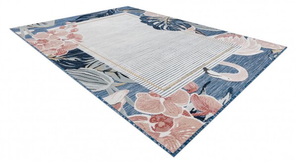 Dywany Łuszczów, Kusový koberec Botanic 65240 Flamingo navy – na ven i na doma, 117x170, modrá, chodba / předsíň