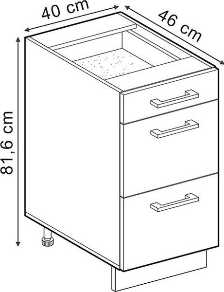 Spodní skříňka kuchyňské linky Vicco R-Line Ušlechtilá šedá 60 cm se zásuvkami, PD Dub, Model 53384