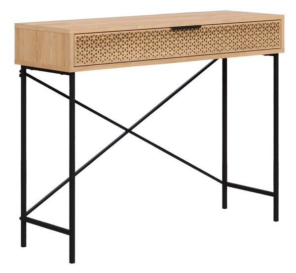 Konzolový stolek v dekoru dubu v přírodní barvě 35.5x110 cm Ecrin – Marckeric