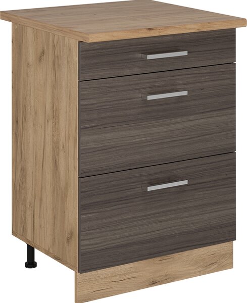 Spodní skříňka kuchyňské linky Vicco R-Line Ušlechtilá šedá 60 cm se zásuvkami, PD Dub, Model 53384