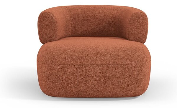 Křeslo z textilie bouclé v cihlové barvě Jenny – Micadoni Home