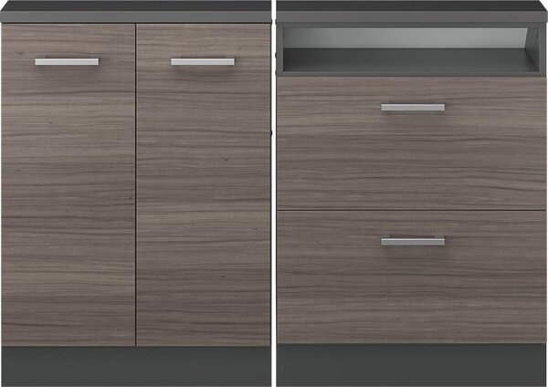 Kuchyňská skříňka pod šikmou střechu Vicco R-Line Ušlechtilá šedá 120 cm Sada 2 kusů, Model 58096