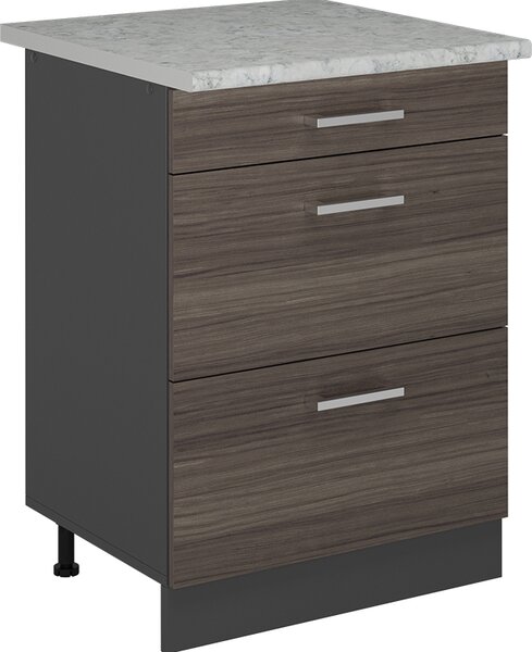 Spodní skříňka kuchyňské linky Vicco R-Line Ušlechtilá šedá 60 cm se zásuvkami, AP mramor, Model 54103