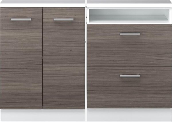 Kuchyňská skříňka pod šikmou střechu Vicco R-Line Ušlechtilá šedá 120 cm Sada 2 kusů, Model 58122