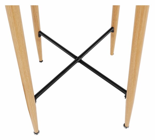 KONDELA Barový stůl, bílá/dub, průměr 60 cm, IMAM